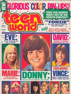Teen World Donny & Marie Osmond, David Cassidy, Eve Plumb, Susan Dey, More March 1975 (Collectible Single Back Issue Magazine)