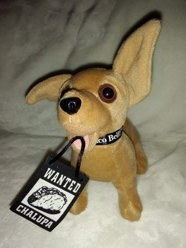 Taco Bell Yeah Drop The Chalupa Plush Talking Chihuahua Dog With Wanted Sign