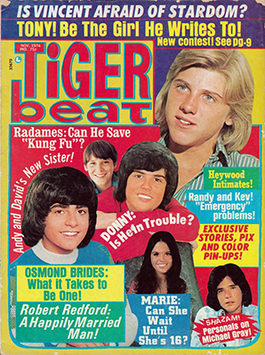 Tiger Beat Donny, Marie, Randy, Vincent, Tony - October 1974 (Collectible Single Back Issue Magazine)