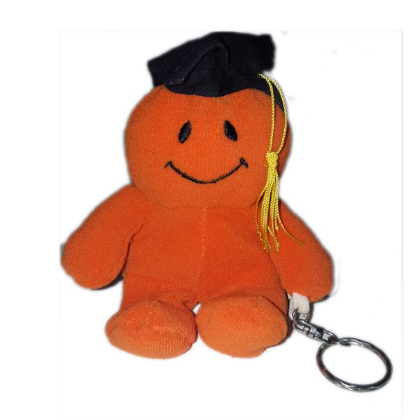 Graduation Plush Guy Keychain Orange