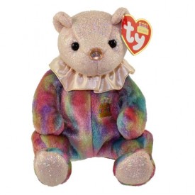 Ty Beanie Baby October Opal Birthstone Teddy Happy Birthday Bear