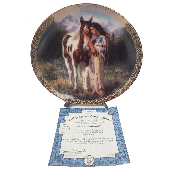 Native American Indian Girl Collector Plate Peaceful Reflection from Daughters of the Wind by D.E. Kucera #58074