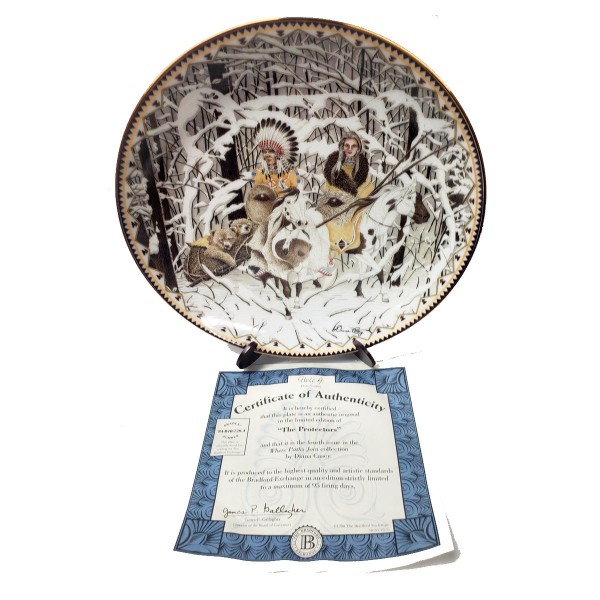 Native American Indian Collector Plate The Protectors from Where The Paths Join by Diana Casey #58194