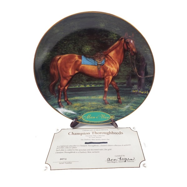 Danbury Mint Race Horse Collector Plate Man O War Champion Thoroughbreds Collection by Susie Morton