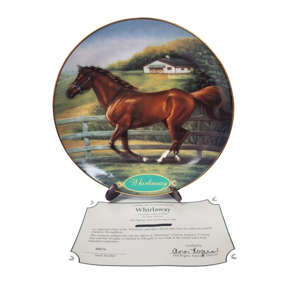 Danbury Mint Race Horse Collector Plate Whirlaway Champion Thoroughbreds Collection by Susie Morton