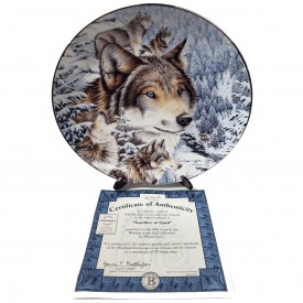 Wolf Plate Together in Spirit from Window to the Soul Collection by Diana Casey 1997 #5647.5