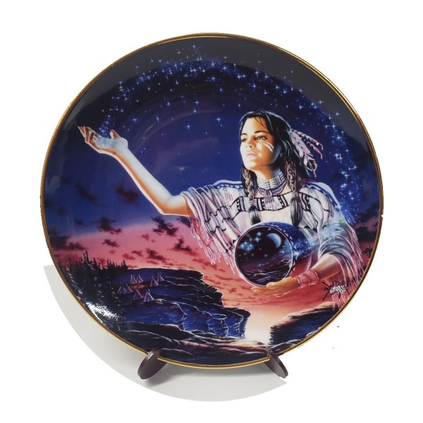 Native American Indian Woman Collector Plate Maiden of the Evening Stars by David Penfound