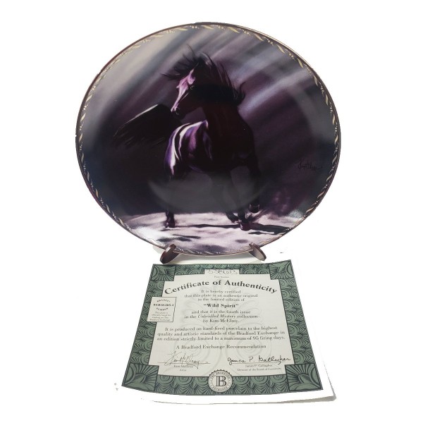 Black Stallion Horse Collector Plate Wild Spirit from Unbridled Mystery by Kim McElroy 1996 #56130