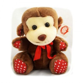 Sitting Valentine Monkey With Heart Ribbon 9 Plush by Goffa Intl