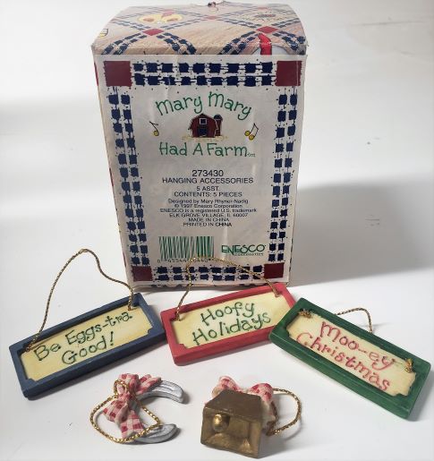 Enesco Mary Mary Had A Farm #273430 1997 Hanging Accessories 5 Asst. Pieces Figurine