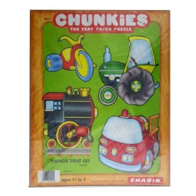 Vintage 1984 Sharin Chunkies Tray Puzzle Things That Go 4pc Ages 1-1/2 to 4