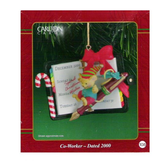 Carlton Cards Heirloom Ornament Co-Worker Dated 2000 #CXOR-013C
