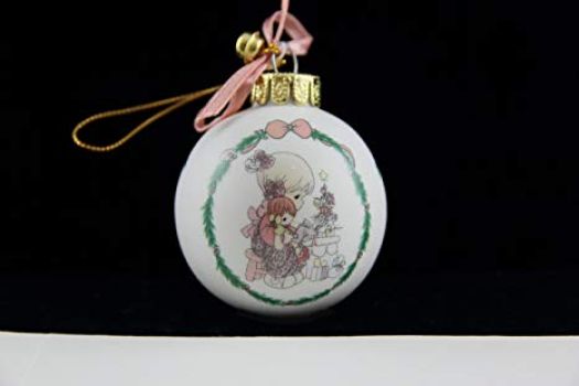 1991 Precious Moments Ceramic Christmas Ornament - Tell Me the Story of Jesus