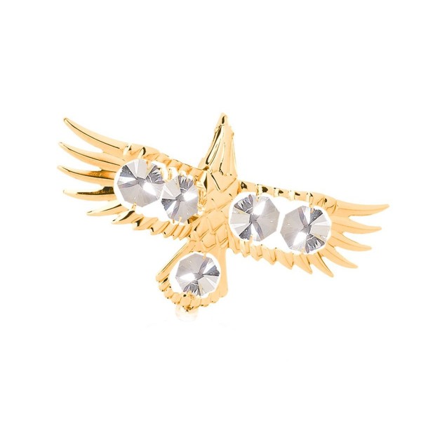 24K Gold Plated Bald Eagle Hanging Sun Catcher or Ornament With Clear Swarovski Austrian Crystal
