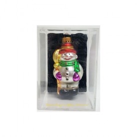 The Trim Merry Hand Crafted Glass Mr. Snowman Ornament