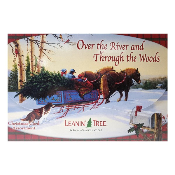 Leanin Tree Over The River and Through the Woods Christmas Card Assortment 20 Cards & 22 Envelopes