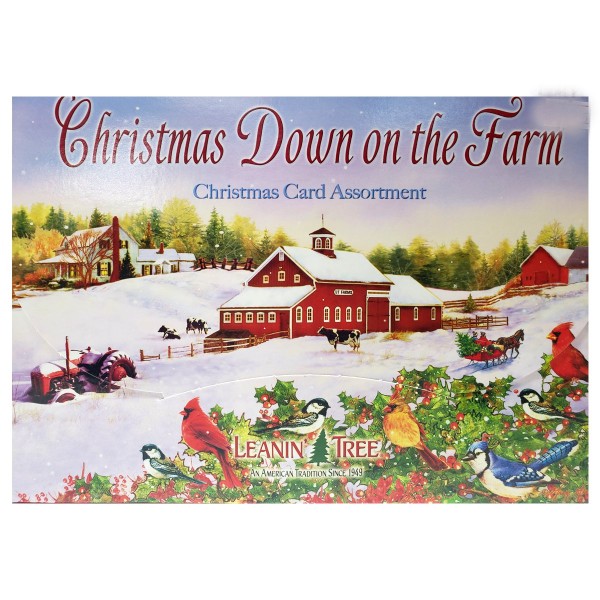 Leanin Tree Christmas Down on the Farm Christmas Card Assortment 20 Cards & 22 Envelopes