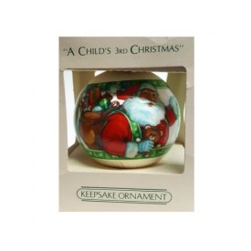 Vintage 1983 Hallmark A Childs 3rd Christmas Satin Ornament QX226-9