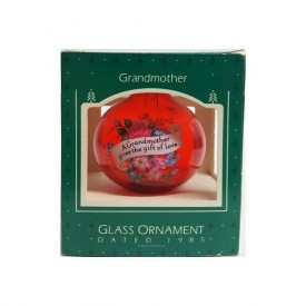 Vintage 1985 Hallmark Grandmother Glass Ball Ornament