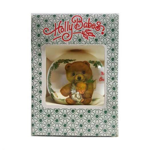 Vintage Ruth Morehead Holly Babes Satin Ornament