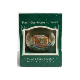 Vintage 1987 Hallmark From Our Home To Yours Glass Ball Ornament QX279-9