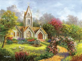 Worship in its Glory - 500 Piece Church Jigsaw Puzzle By Sunsout Artist Nicky Boehme