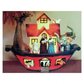 Holiday Lighted Noahs Ark by Living Quarters 7in x 10in x 9in