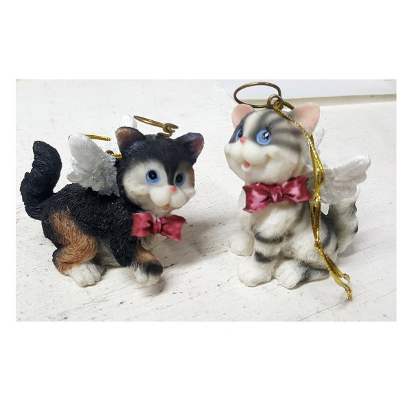 Giftco 3426 Kitty Angel Polystone Ornaments Set of 2