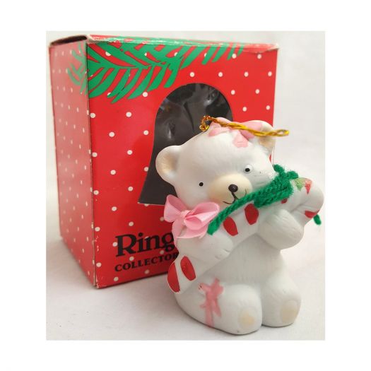 Vintage Ring-a-Lings Collector Bell Ornament Girl Bear