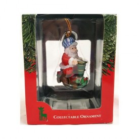 Santas Best Santakins Collectible Ornament - Santa Rides Toy Train