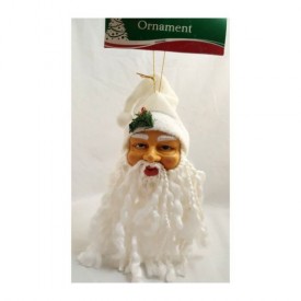 Christmas Home Classic Collection Ornament White Cotton Fabric Bearded Santa