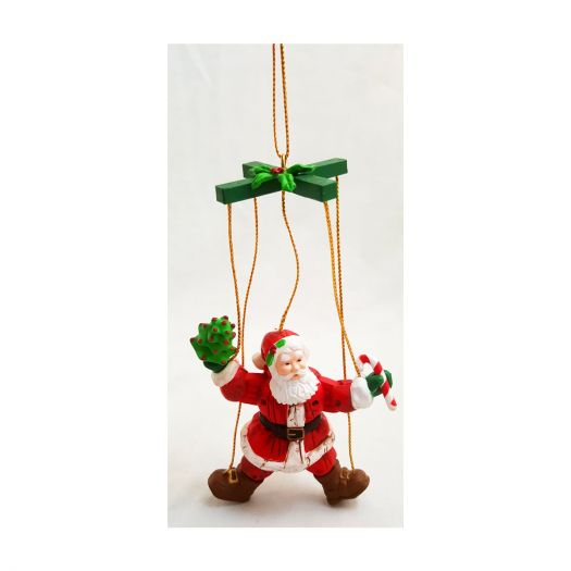 Santas Best Christmas Charmers Collectible Marionette Santa Ornament