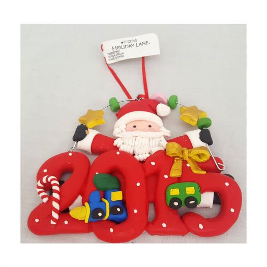 Macys Holiday Lane Childs Clay Santa 2015 Polyresin Ornament