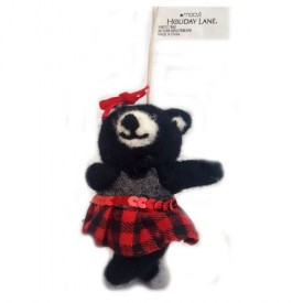 Macys Holiday Lane Dancing Plush Bear Ornament