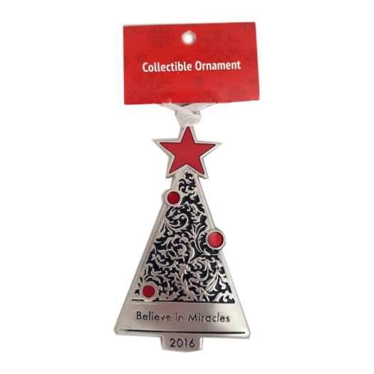 Ganz Believe In Miracles 2016 Pewter Tree Ornament