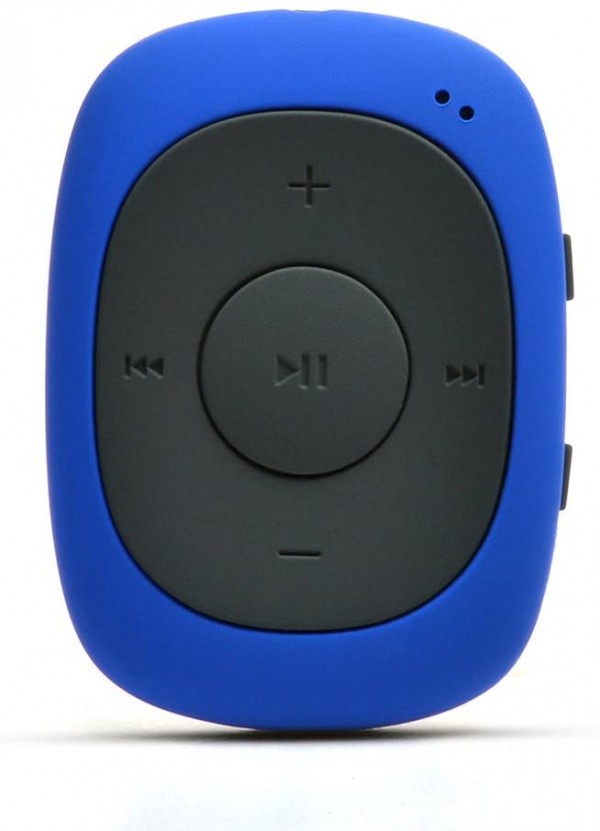 AGPTEK G02 8GB Clip MP3 Player with FM Shuffle, Portable Music Player with Sweatproof Silicone Case for Sports, Blue