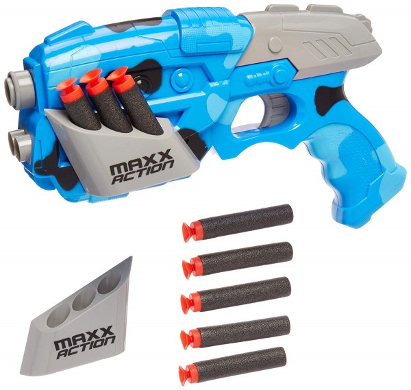 Maxx Action Galactic Series Alien Photon Blaster Toy Dart Gun with Galactic Photon Blaster Sounds, 8 Suction Cup Foam Darts and Alien Wall Target: Compatible with all NERF Darts