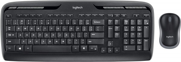 Logitech MK320 Wireless Desktop Keyboard and Mouse Combo — Entertainment Keyboard and Mouse, 2.4GHz Encrypted Wireless Connection, Long Battery Life