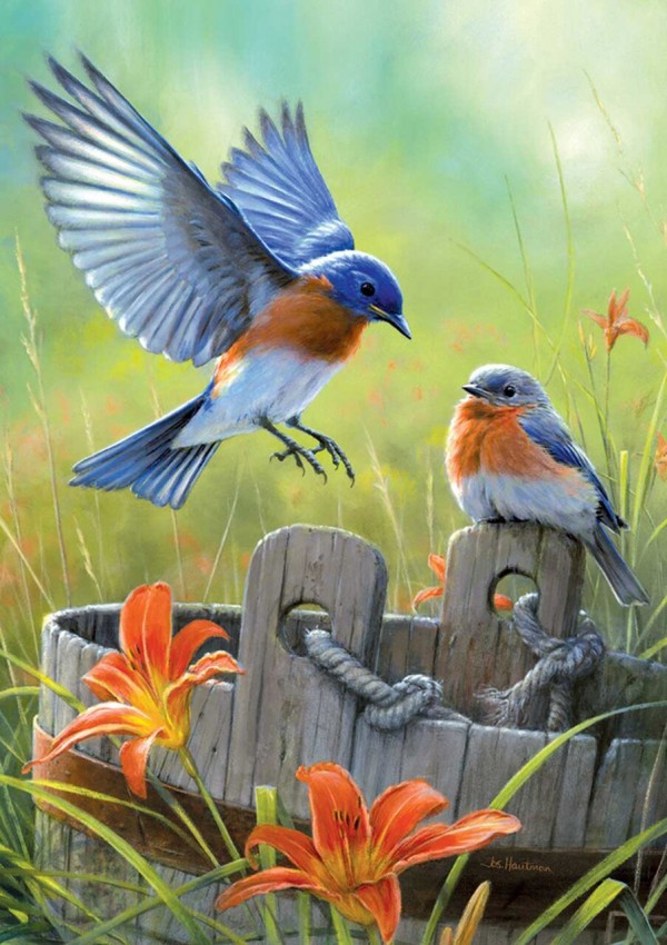 Hautman Brothers: Bluebirds - 300pc Large Format Jigsaw Puzzle by Buffalo Games