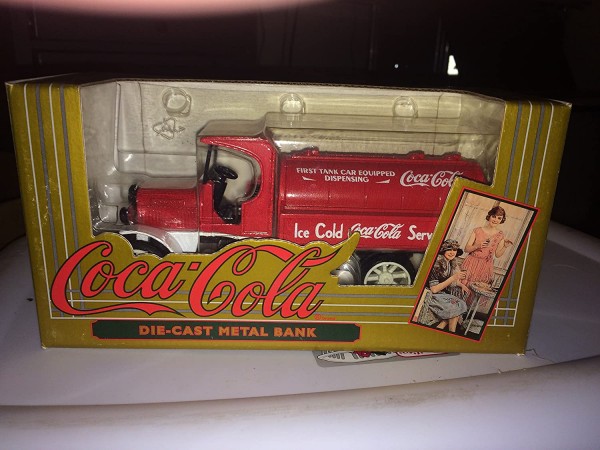 Coca-Cola Vintage Red Bottle Truck Coin Bank