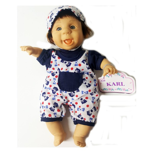 My Pals Bean Bag Kids Doll 8 #20 Karl Boy Doll Open Mouth Onesie