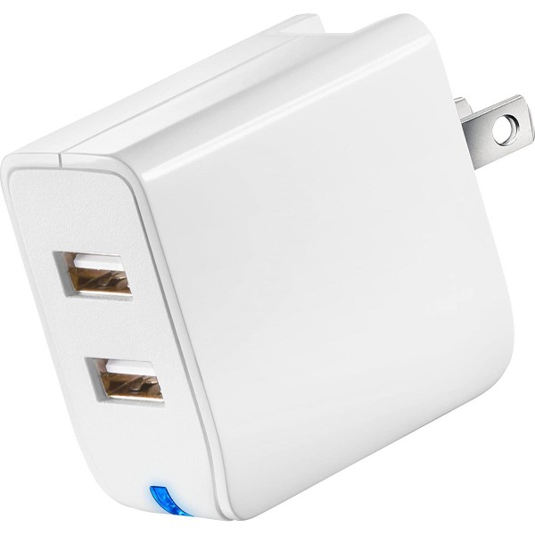 Insignia - 2-Port USB Wall Charger - White