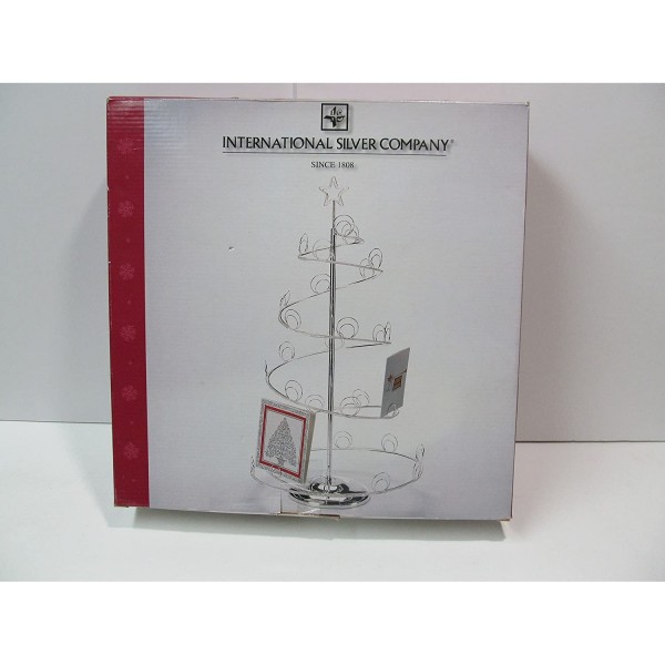 International Silver Co Spiral Wire Christmas Tree Card Holder