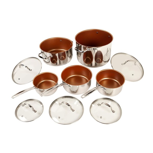 NuWave 31250 10 Piece cookware set, 10Piece, Silver