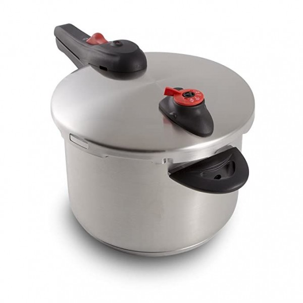 NuWave 31201 stainless steel pressure cooker, 6.5 Quart, Silver