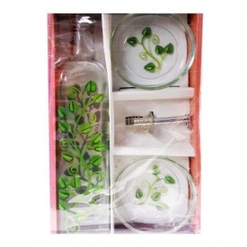 Green Leaf Glass Dipping Set