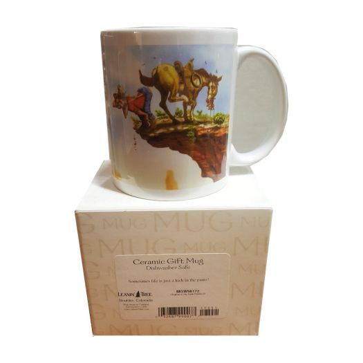 Leanin Tree Ceramic 12oz Coffee Mug Prospector Horse Desert Sometimes Life is Just a Kick in the Pants! Morning Coffee Funny Gift Mugs (MGW56172)