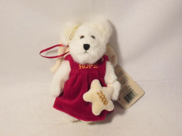 Boyds Bears Plush Ornament - Cassandra C. Angelflight - Hope 2000 Angel Bear 6"