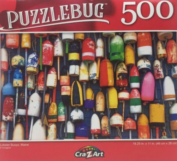 Cra-Z-Art Puzzlebug 500 Piece Jigsaw Puzzle - Lobster Buoys, Maine