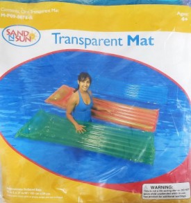 Sand N Sun Swim Float Mat 72" Transparent Pool Blue
